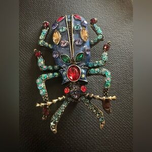 Blue and Teal Beetle Statement Brooch